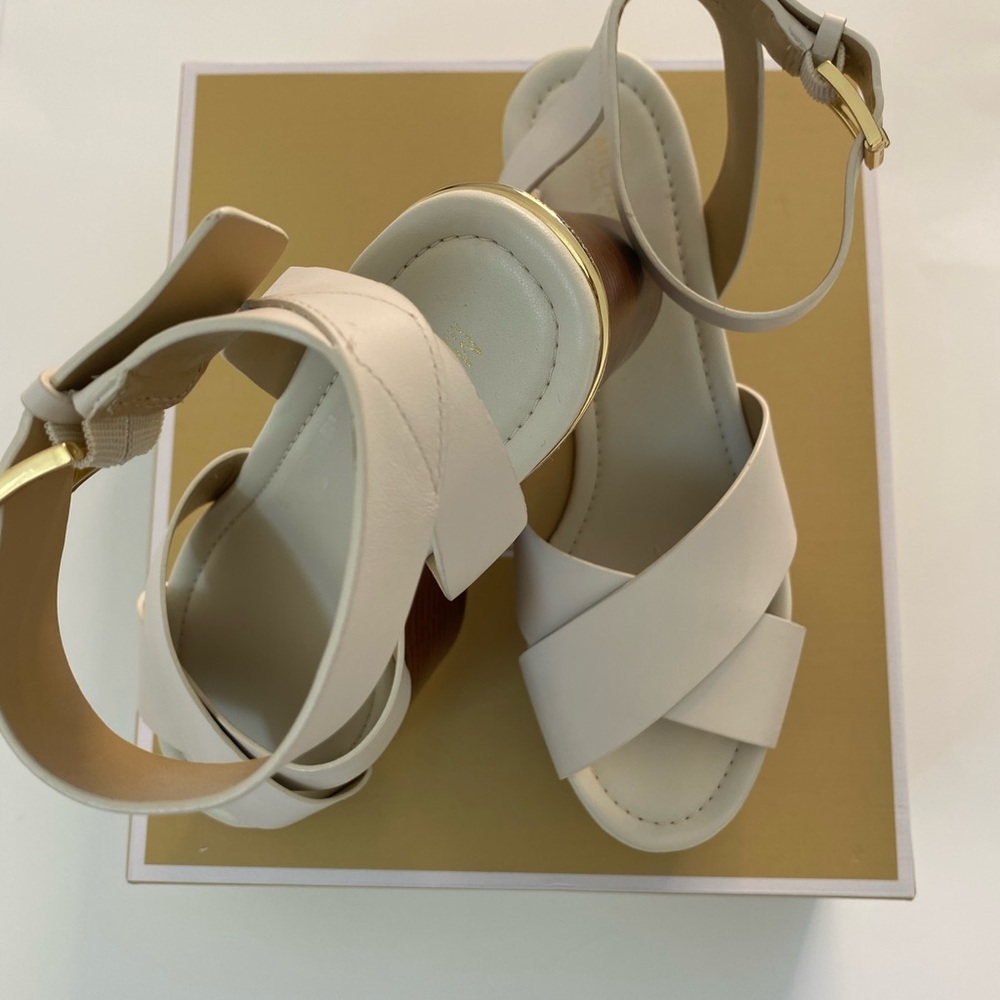 Michael Kors Cream leather wedge